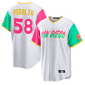 S.Diego Padres #58 Wandy Peralta Player White City Connect Home Game Jdoa Stitched Jerseys
