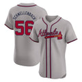 A.Braves #56 Spencer Schwellenbach Player Gray Limited Elite Home Game Jdoa Stitched Jerseys