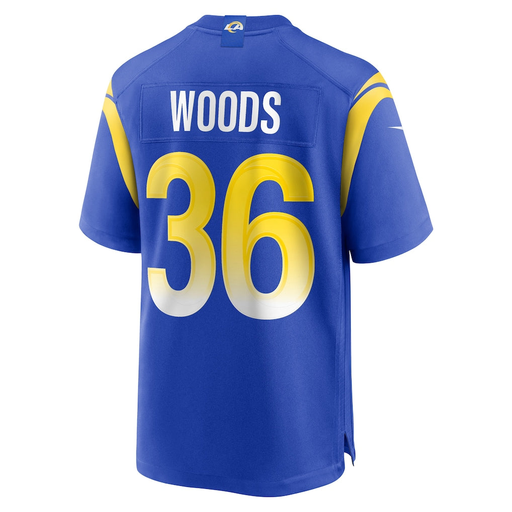 Jdoa LA.Rams #36 Charles Woods Royal Game Jersey