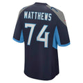 Jdoa T.Titans #74 Bruce Matthews Navy Retired Player Jersey