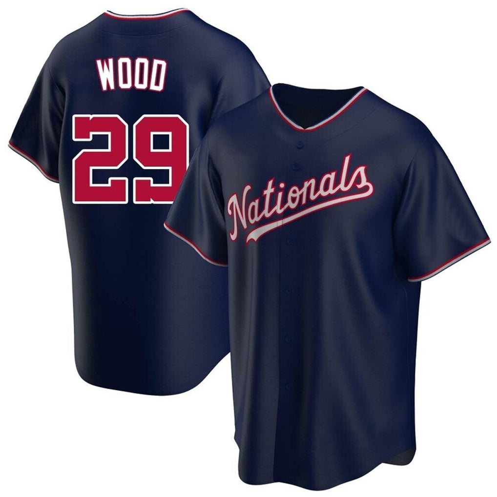 W.Nationals #29 James Wood Player Navy Blue Replica Game Jdoa Stitched Jerseys