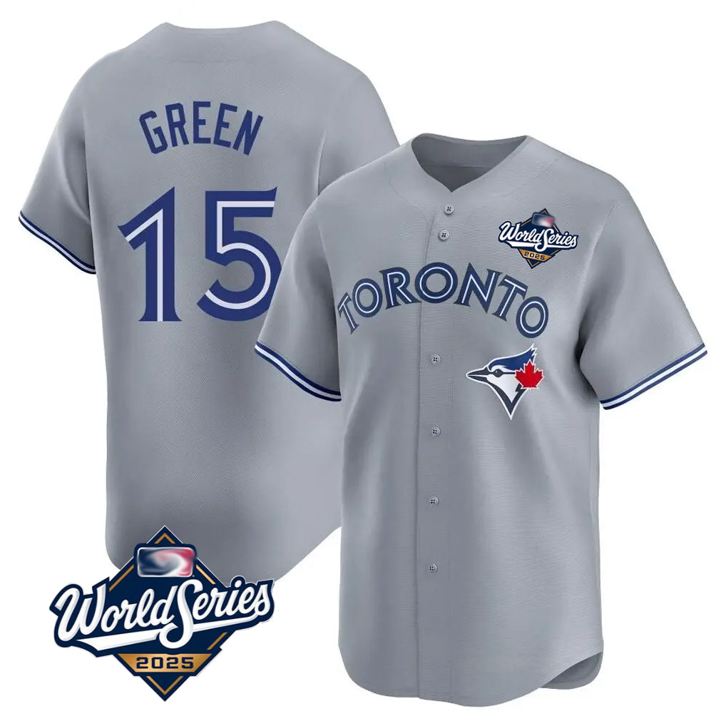 T.Blue Jays #15 Chad Green Player Gray 2025 World Series Home Limited Jdoa Stitched Jerseys