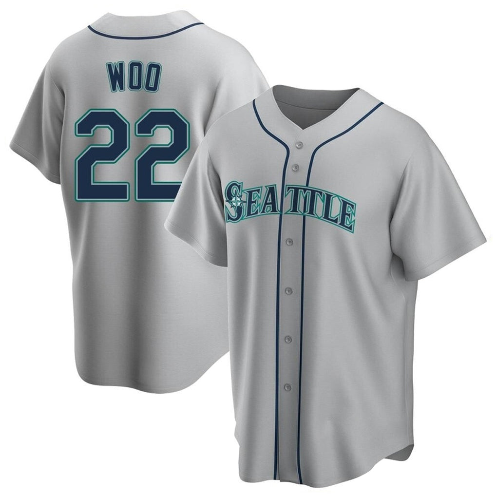 S.Mariners #22 Bryan Woo Player Gray Home Game Jdoa Stitched Jerseys