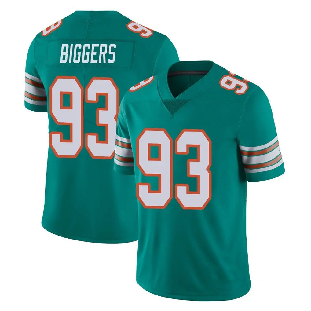 M.Dolphins #93 Zeek Biggers Player Aqua Limited Alternate Vapor Untouchable Home Game Jdoa Stitched Jerseys