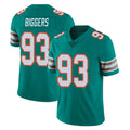 M.Dolphins #93 Zeek Biggers Player Aqua Limited Alternate Vapor Untouchable Home Game Jdoa Stitched Jerseys