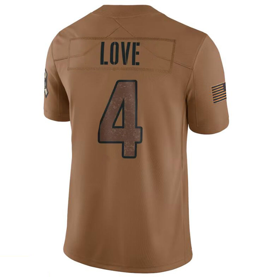A.Cardinals #4 Jeremiyah Love Player Brown Limited Salute To Service Game Jdoa Stitched Jerseys