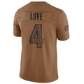 A.Cardinals #4 Jeremiyah Love Player Brown Limited Salute To Service Game Jdoa Stitched Jerseys