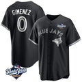 T.Blue Jays #0 Andres Gimenez Player Black 2025 World Series Game Jdoa Stitched Jerseys