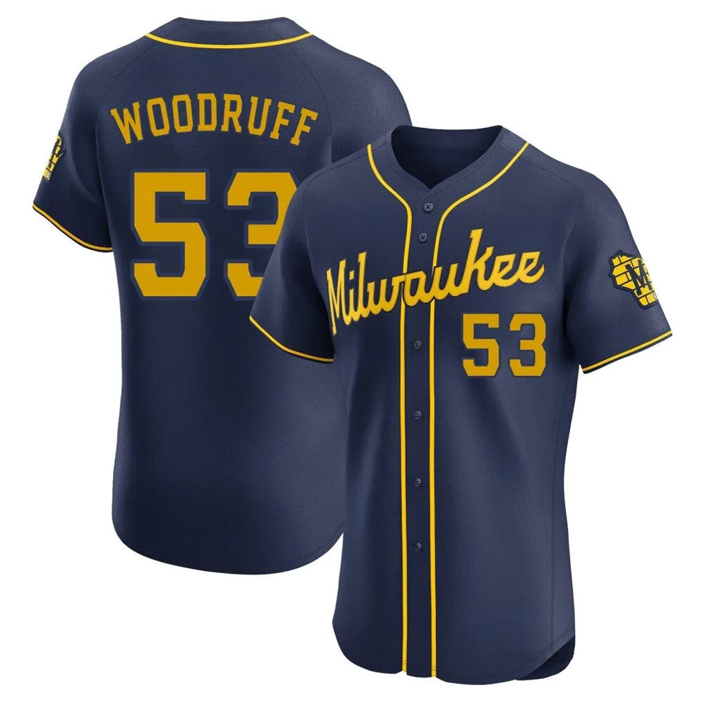 M.Brewers #53 Brandon Woodruff Player Navy Home Limited Elite Jdoa Stitched Jerseys
