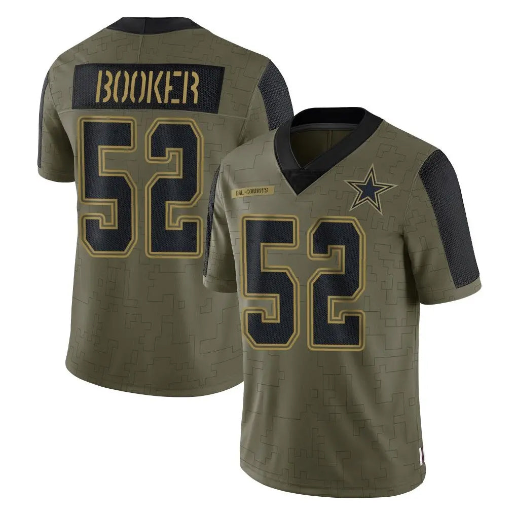 D.Cowboys #52 Tyler Booker Player Olive Salute to Service Limited Home Game Jdoa Stitched Jerseys