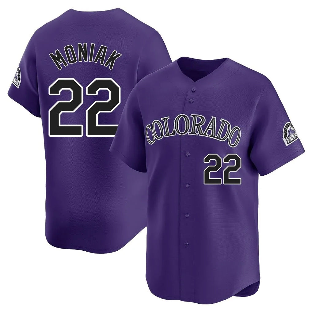 C.Rockies #22 Mickey Moniak Player Purple Limited Home Jdoa Stitched Jerseys