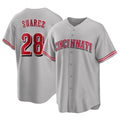 C.Reds #28 Eugenio Su¨¢rez Player Gray Home Game Jdoa Stitched Jerseys