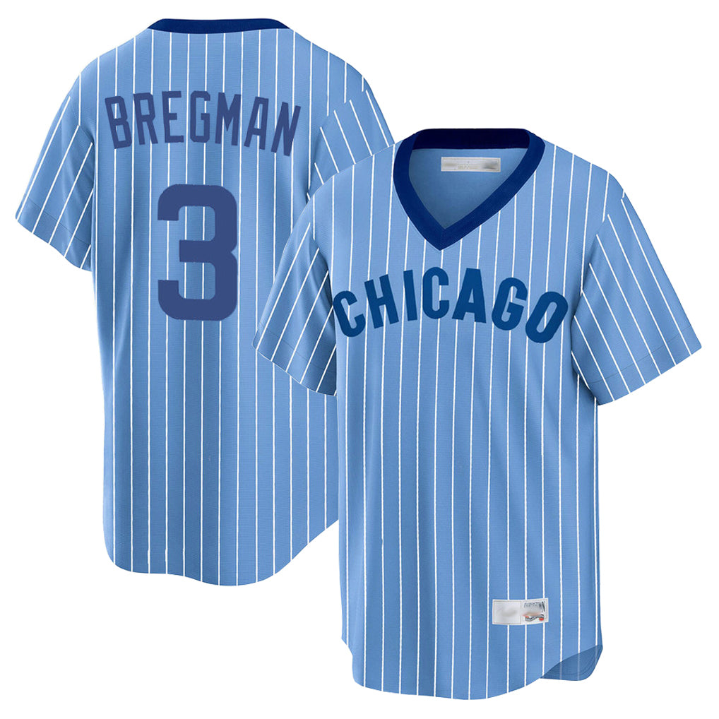 C.Cubs #3 Alex Bregman Player Blue T-shirt Cooperstown Collection Limited Jdoa Stitched Jerseys