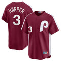 P.Phillies #3 Bryce Harper Player Red Cooperstown Collection Limited Home Jdoa Stitched Jerseys