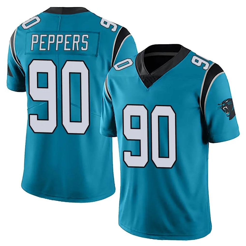 C.Panthers #90 Julius Peppers Player Blue Vapor Untouchable Limited Game Jdoa Stitched Jerseys