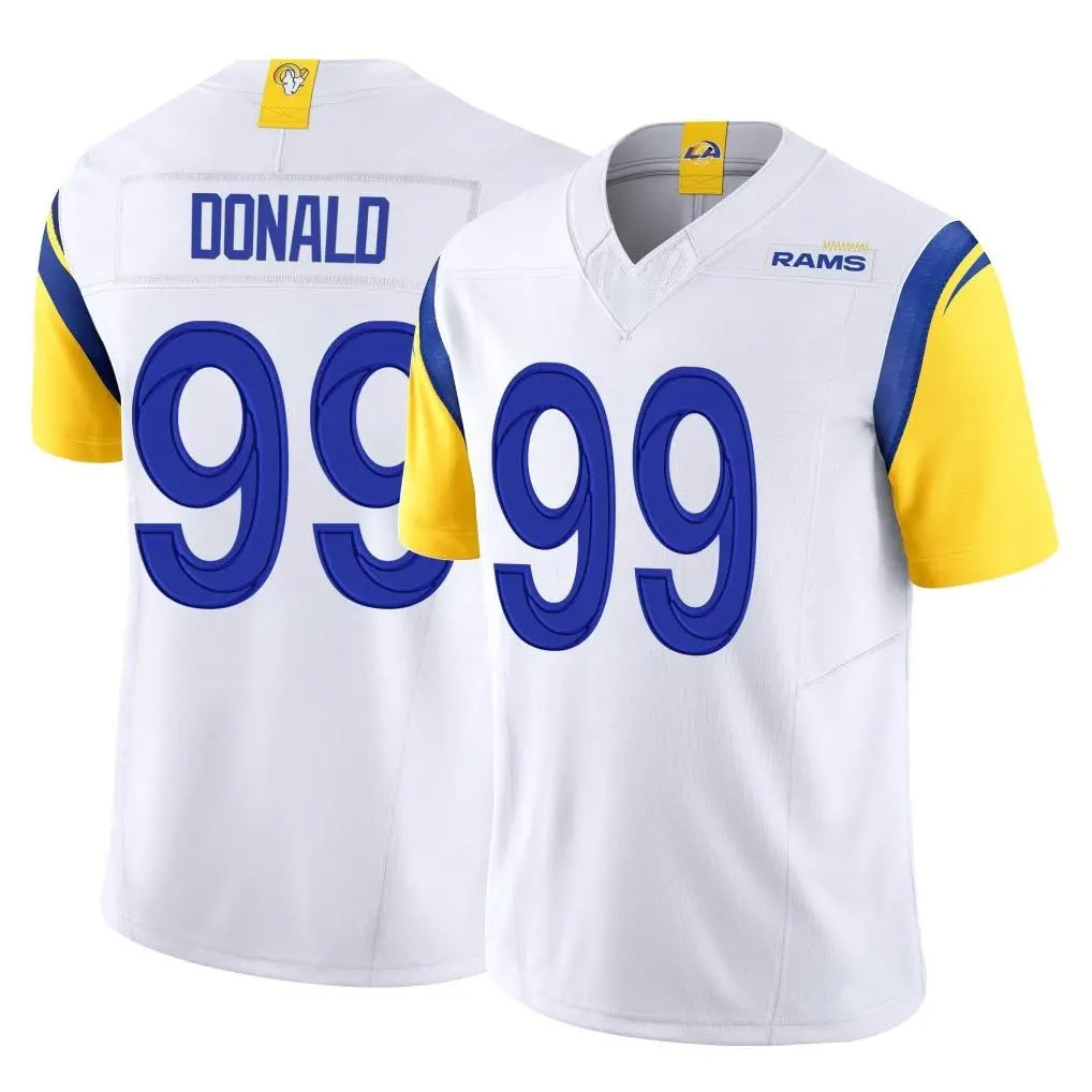 LA.Rams #99 Aaron Donald Player White Limited Vapor F.U.S.E. Home Game Jdoa Stitched Jerseys