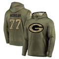 GB.Packers #77 Jordan Morgan Player Olive Salute to Service Pullover Hoodies Home Game Jdoa Stitched Jerseys