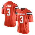 C.Browns #3 Jerry Jeudy Player Orange Home Game Jdoa Stitched Jerseys