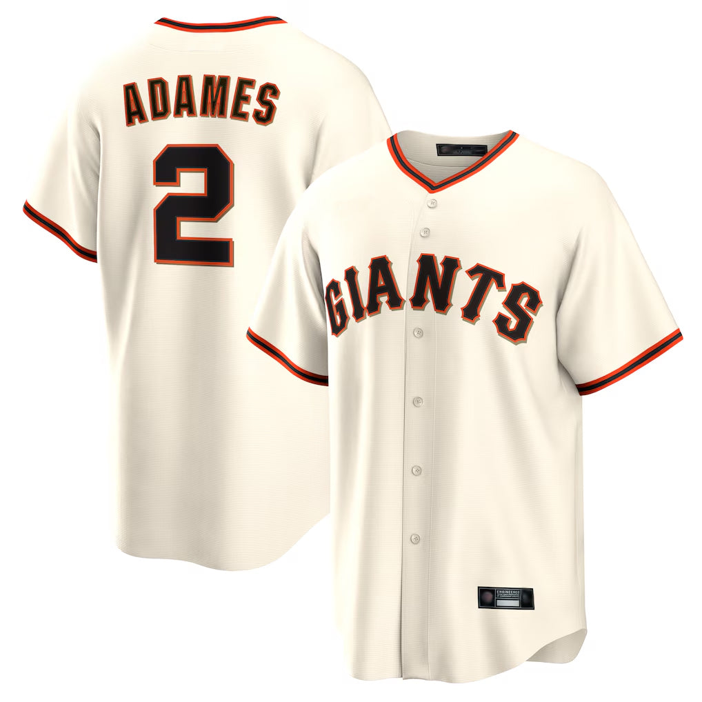 SF.Giants #2 Willy Adames Player Cream Home Game Jdoa Stitched Jerseys