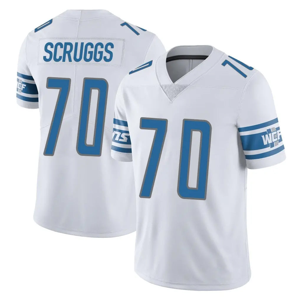 D.Lions #70 Juice Scruggs Player White Limited Vapor Untouchable Home Game Jdoa Stitched Jerseys