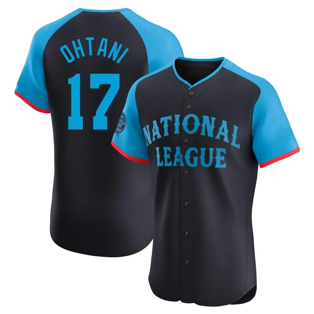LA.Dodgers #17 Shohei Ohtani Player Black National League All-Star Limited Elite Home Jdoa Stitched Jerseys