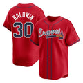 A.Braves #30 Drake Baldwin Player Red Limited Home Game Jdoa Stitched Jerseys