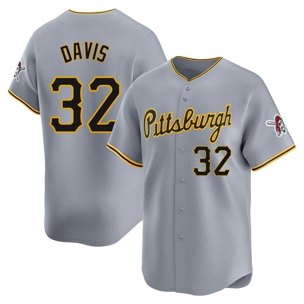P.Pirates #32 Henry Davis Player Gray Road Home Limited Jdoa Stitched Jerseys