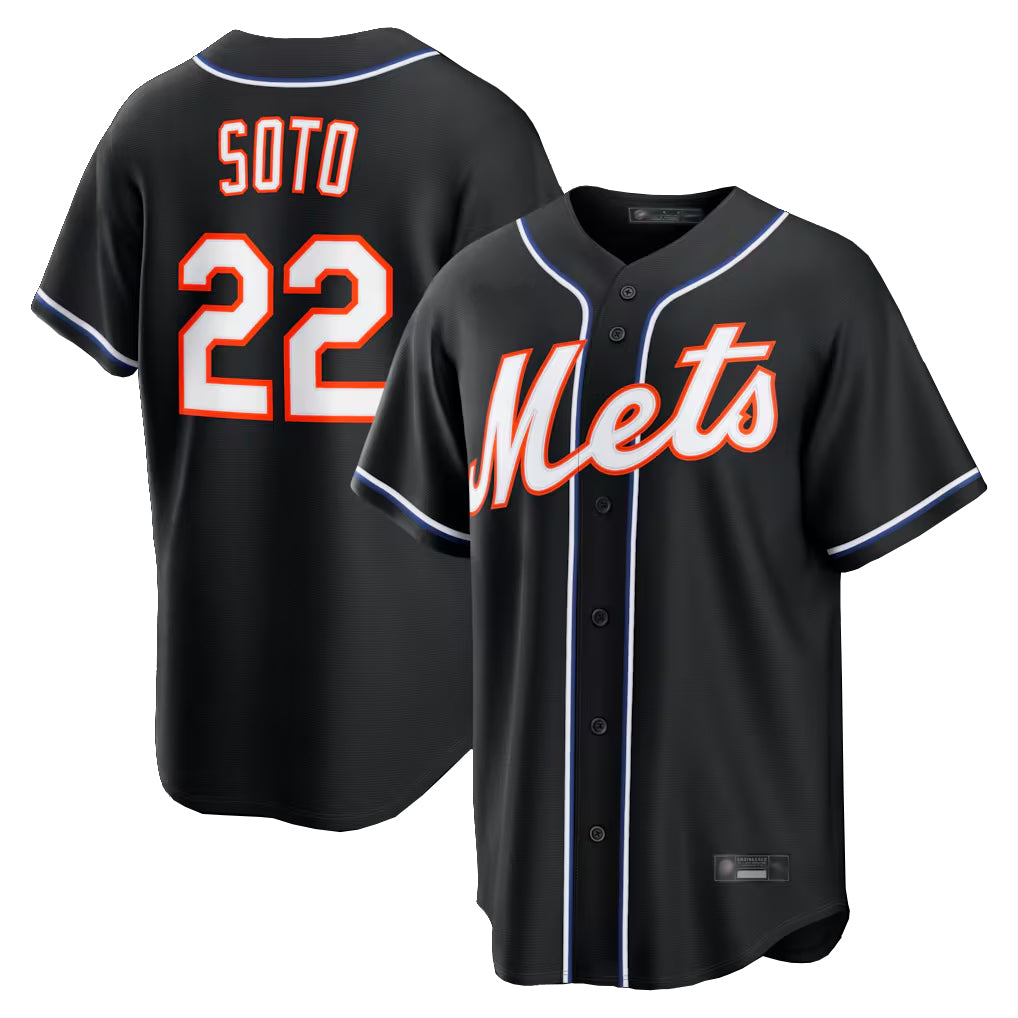 NY.Mets #22 Juan Soto Player Black Fashion Out Game Jdoa Stitched Jerseys