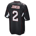 A.Cardinals #2 Will Johnson Player Black Home Game Jdoa Stitched Jerseys