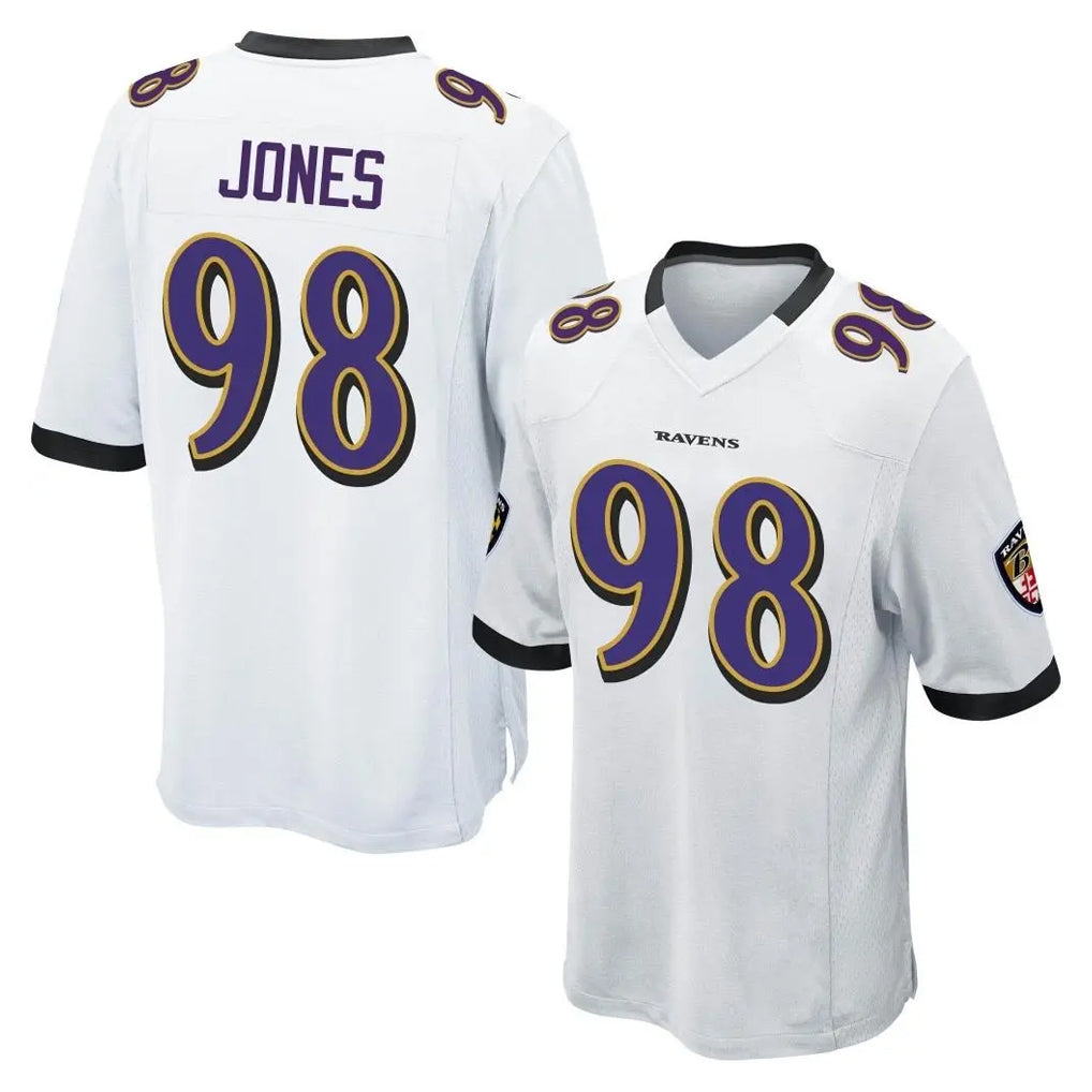 B.Ravens #98 Travis Jones Player White Home Game Jdoa Stitched Jerseys