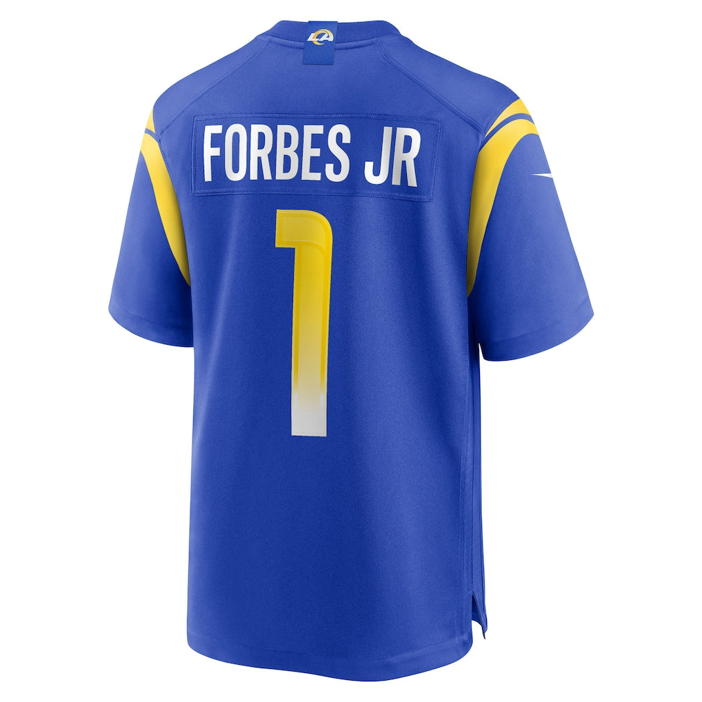 Jdoa LA.Rams #1 Emmanuel Forbes Jr. Royal Team Game Jersey
