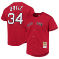 B.Red Sox #34 David Ortiz Player Red Mitchell & Ness Cooperstown Collection Home Jdoa Stitched Jerseys