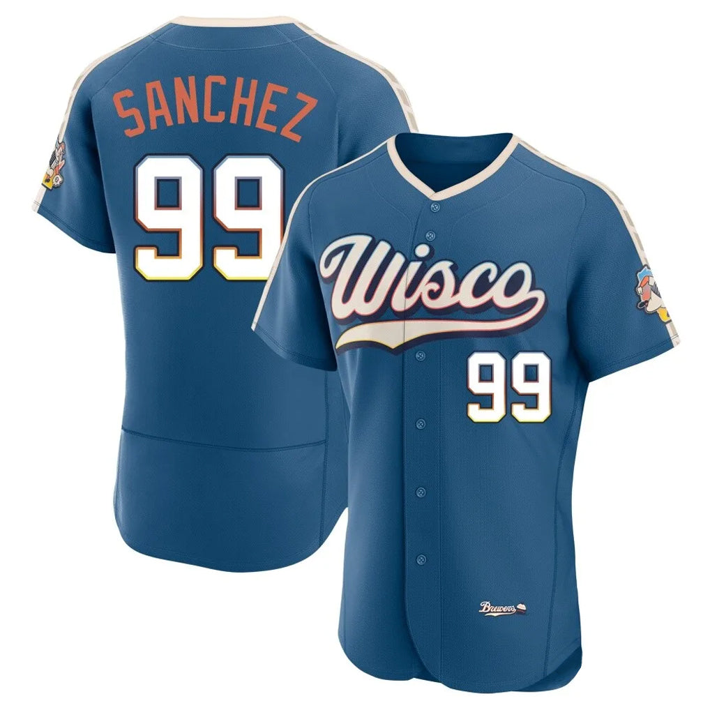 M.Brewers #99 Gary Sanchez Player Blue 2026 City Connect Home Limited Elite Jdoa Stitched Jerseys