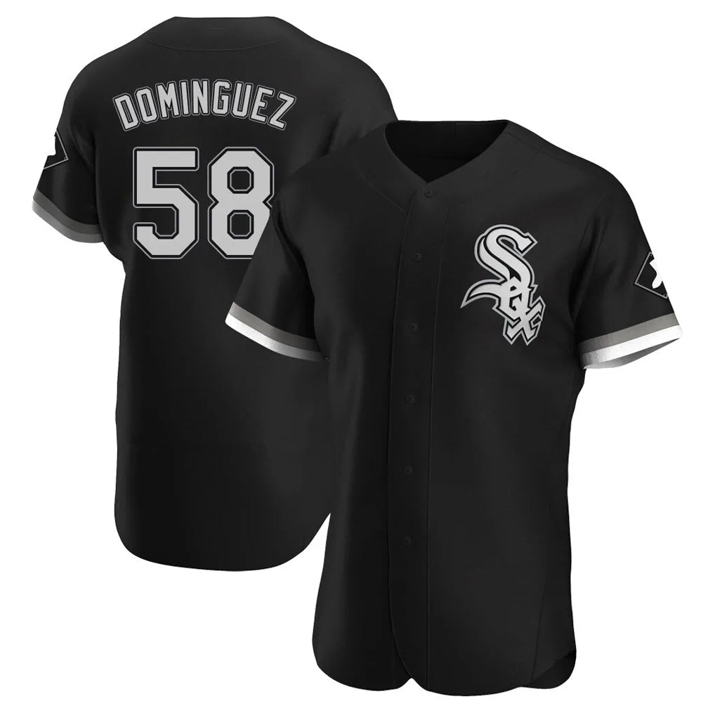 C.White Sox #58 Seranthony Dom¨ªnguez Player Black Limited Elite Home Jdoa Stitched Jerseys