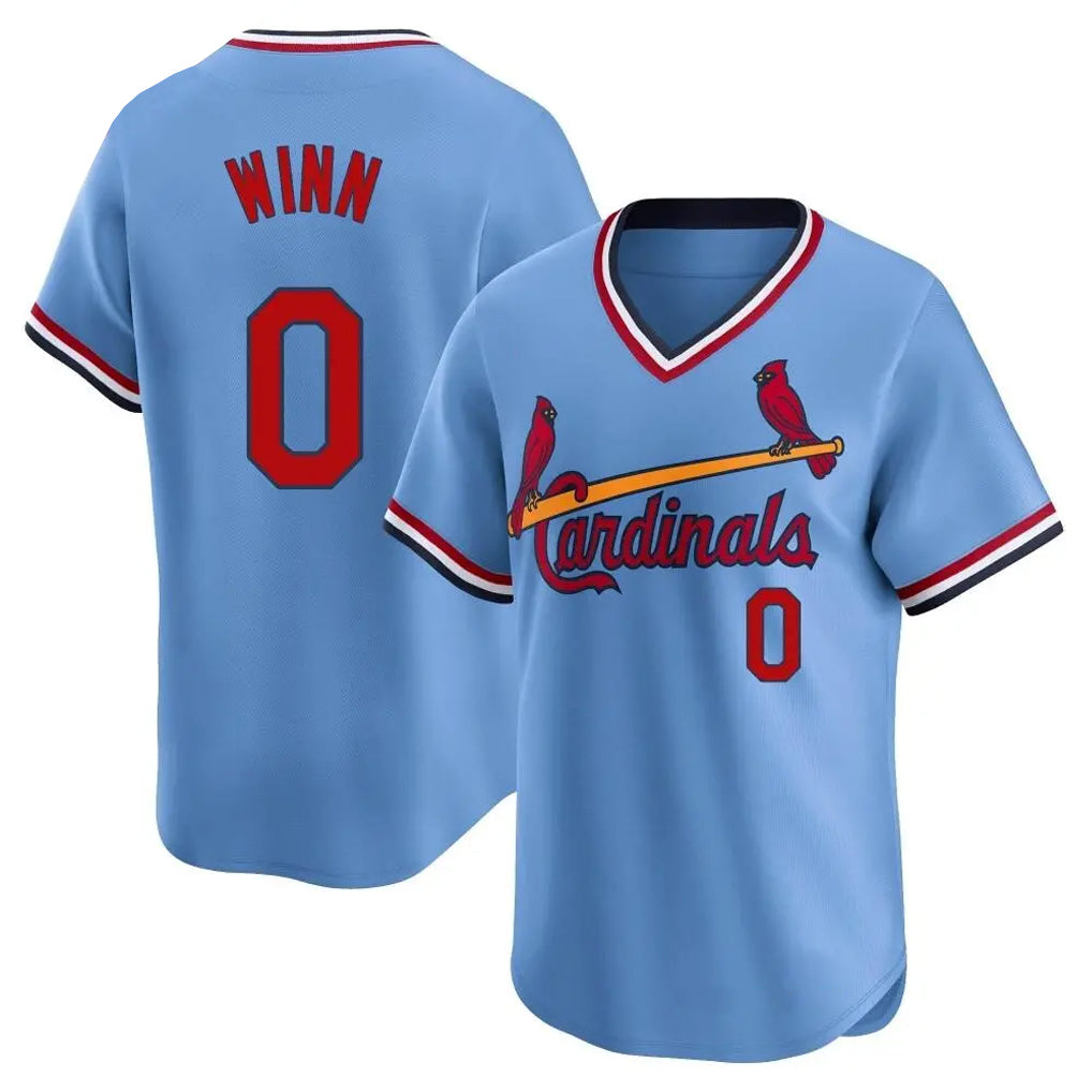 St. Louis Cardinals #0 Masyn Winn Player Light Blue City Connect Home T-shirt Jdoa Stitched Jerseys