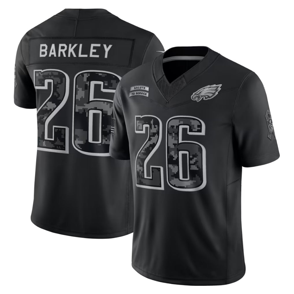 Hdoa P.Eagles #26 Saquon Barkley Player Black Limited 2026 Salute to Service Home Game Stitched Jerseys