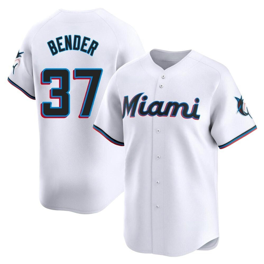 M.Marlins #37 Anthony Bender Player White  Home Limited Jdoa Stitched Jerseys