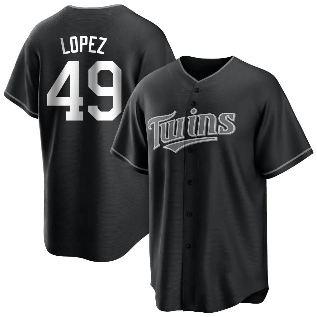 M.Twins #49 Pablo Lopez Player Black Home Game Jdoa Stitched Jerseys