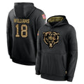 C.Bears #18 Caleb Williams Player Black Salute to Service Pullover Hoodies Limited Jdoa Stitched Jerseys