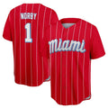 M.Marlins #1 Connor Norby Player Red City Connect Home Game Jdoa Stitched Jerseys