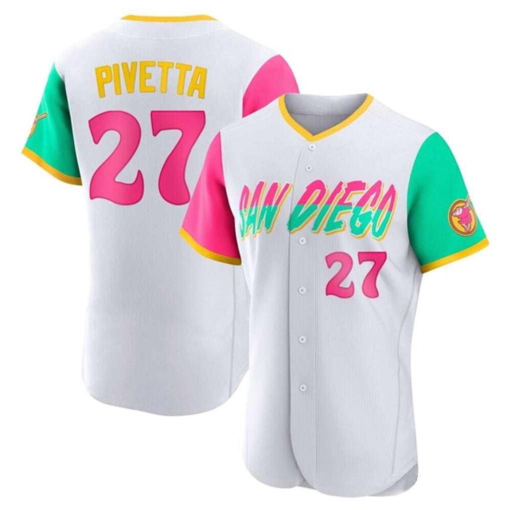 S.Diego Padres #27 Nick Pivetta Player White City Connect Home Limited Elite Jdoa Stitched Jerseys