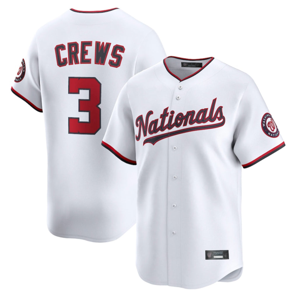 W.Nationals #3 Dylan Crews Player White Limited Replica Jdoa Jdoa Stitched  Jerseys