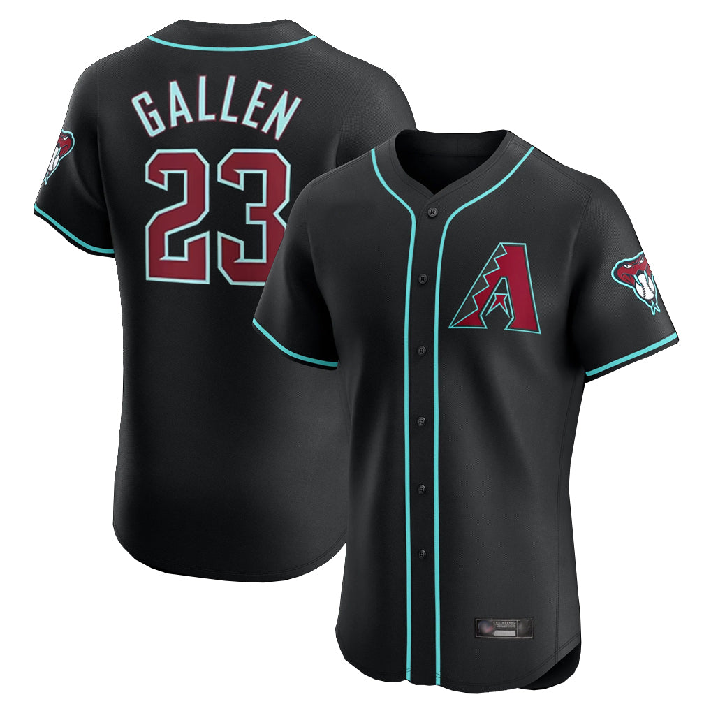 A.Diamondbacks #23 Zac Gallen Player Black Limited Elite Home Game Jdoa Stitched Jerseys