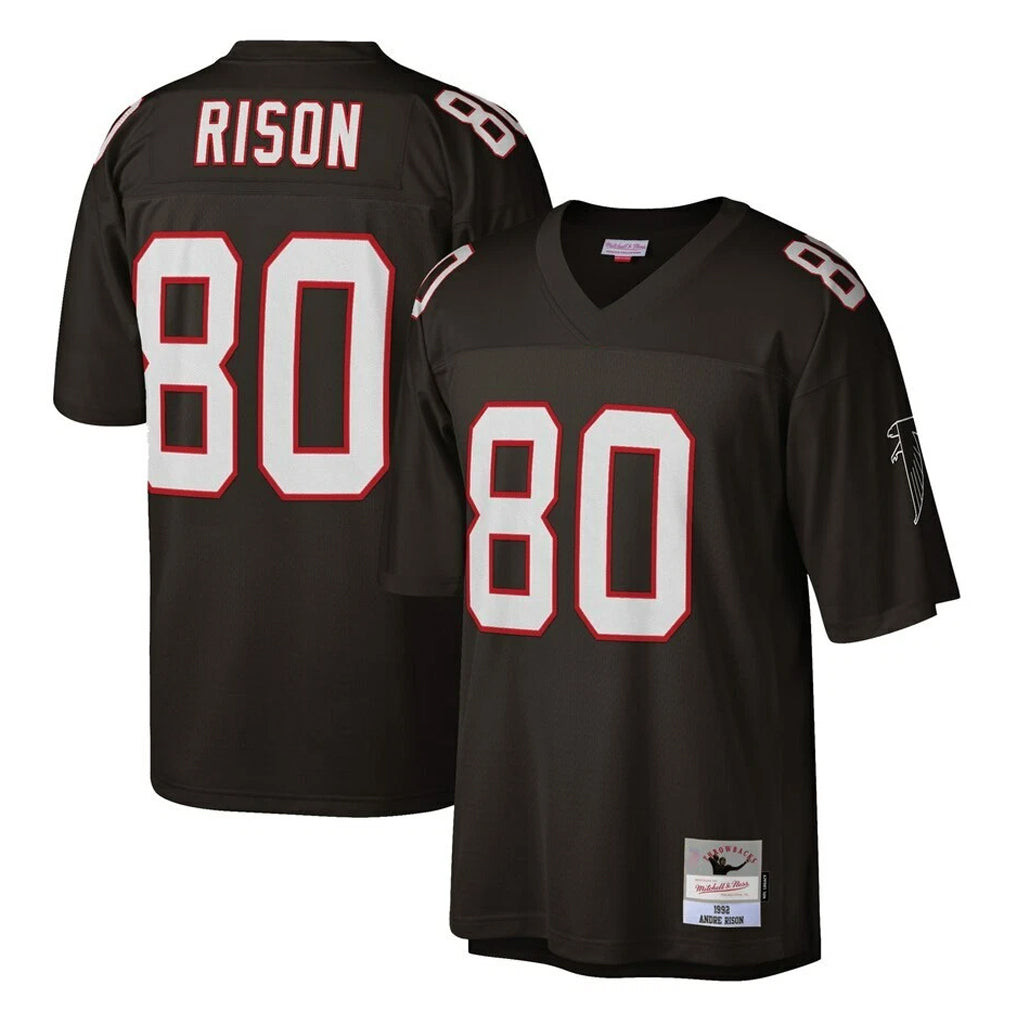 A.Falcons #80 Andre Rison Player Mitchell & Ness Black 1992 Legacy Jdoa Stitched Jerseys