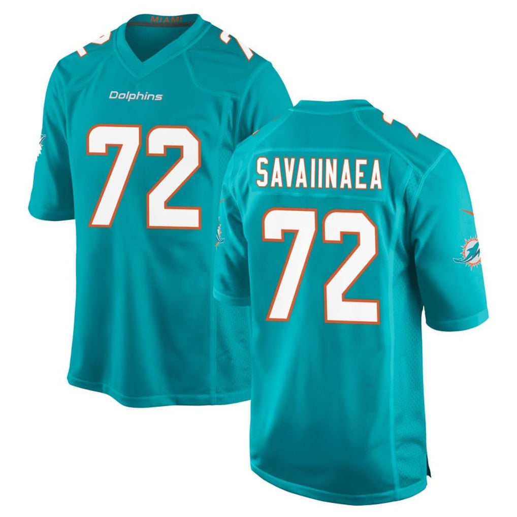 M.Dolphins #71 Jonah Savaiinaea Player Aqua Home Game Jdoa Stitched Jerseys