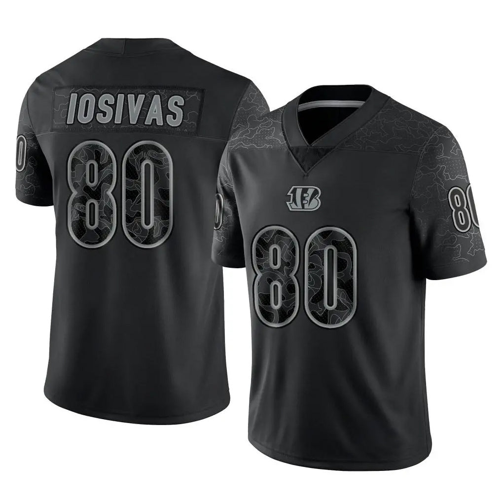 C.Bengals #80 Andrei Iosivas Player Black Reflective Limited Game Jdoa Stitched Jerseys