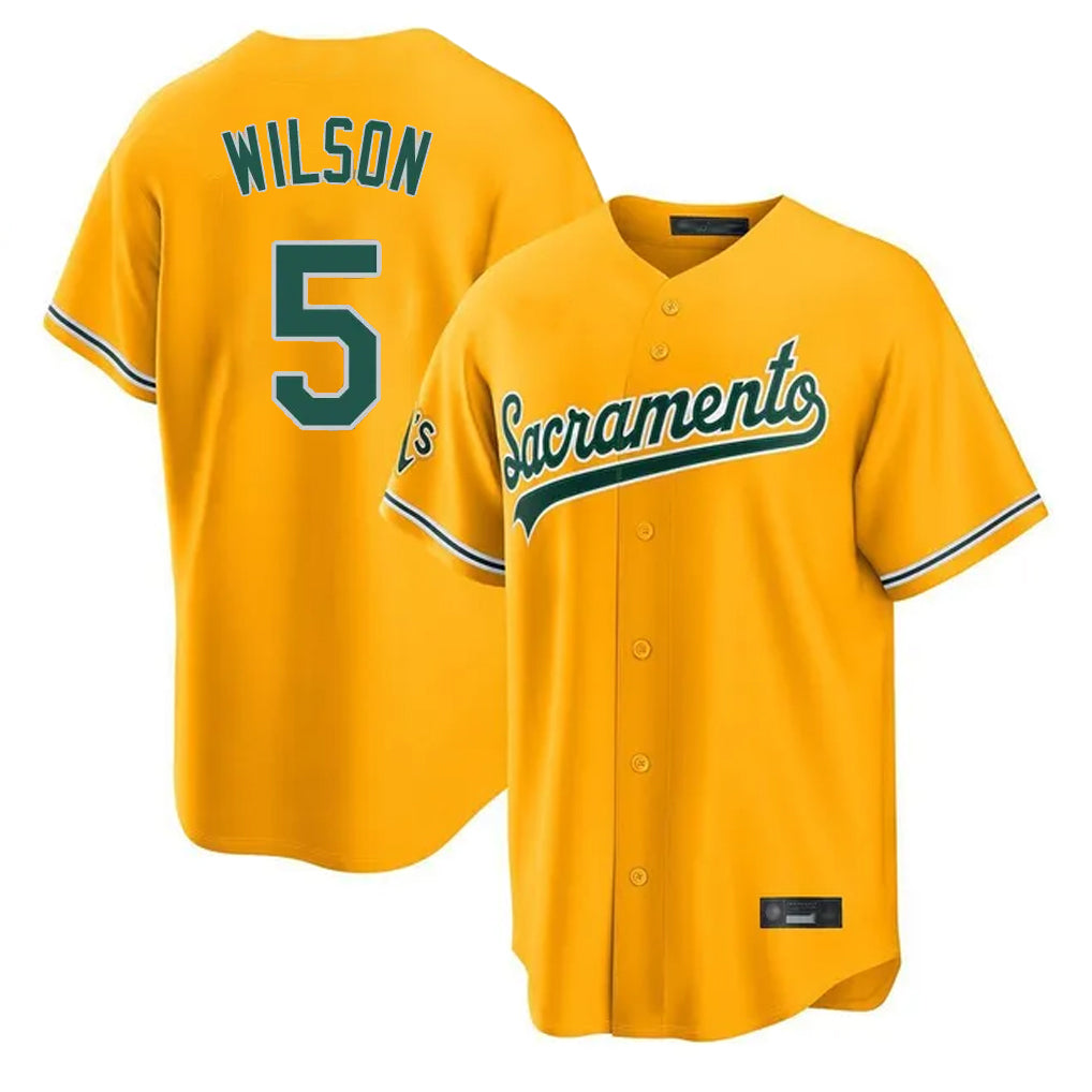 Athletics #5 Jacob Wilson Player Gold Home Game Jdoa Stitched Jerseys