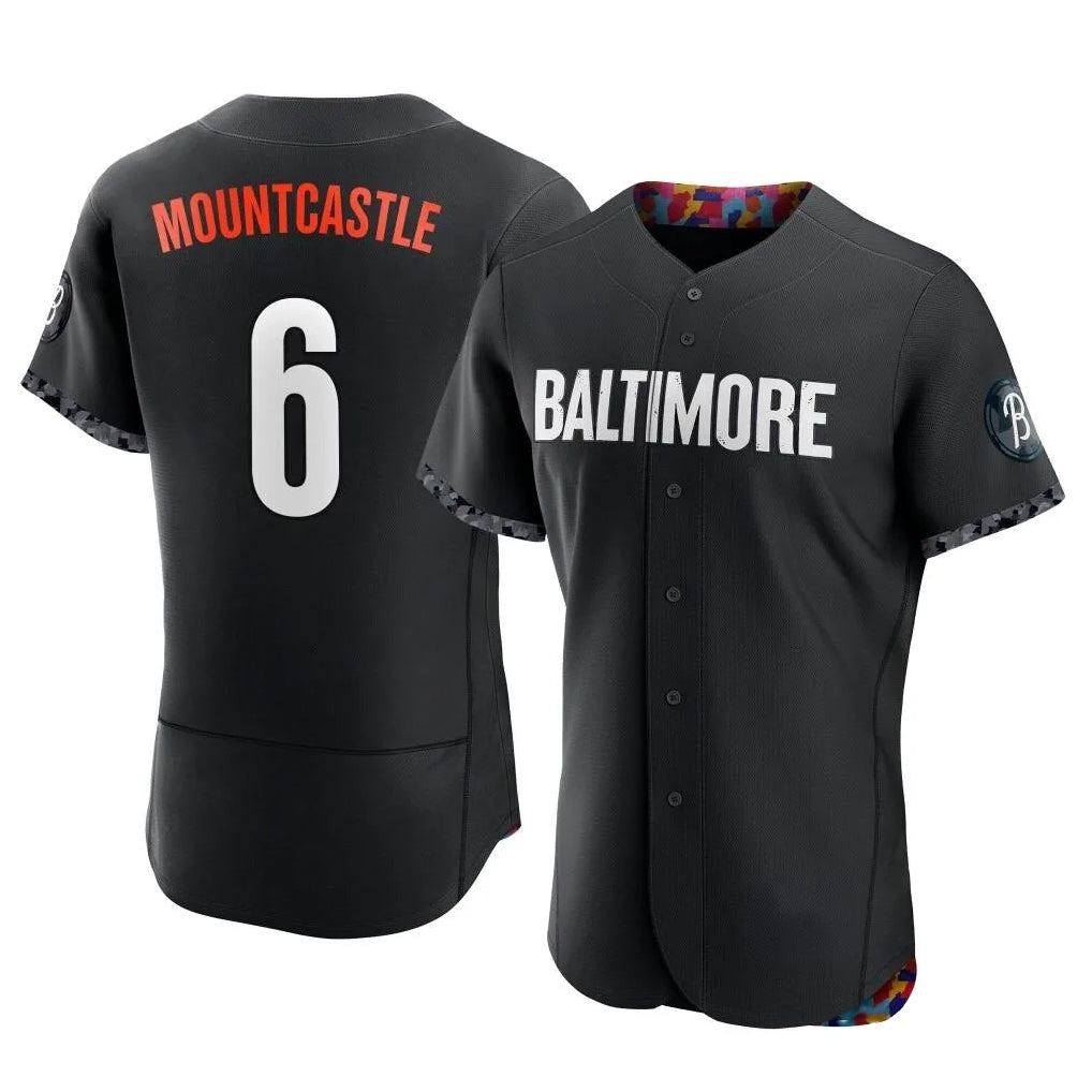 B.Orioles #6 Ryan Mountcastle Player Black City Connect Limited Elite Home Game Jdoa Stitched Jerseys