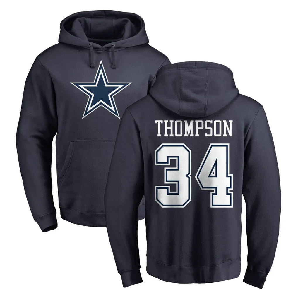 D.Cowboys #34 Jalen Thompson Player Navy Pullover Hoodies Limited Jdoa Stitched Jerseys