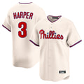 P.Phillies #3 Bryce Harper Player Cream Home Limited Jdoa Stitched Jerseys